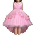 thumbnail image 1 of Fozruso Girls Dresses For School Children's Solid Color Lace Sleeveless Knee Length Wedding Dress Dress Sizes 14-15 Years, 1 of 4