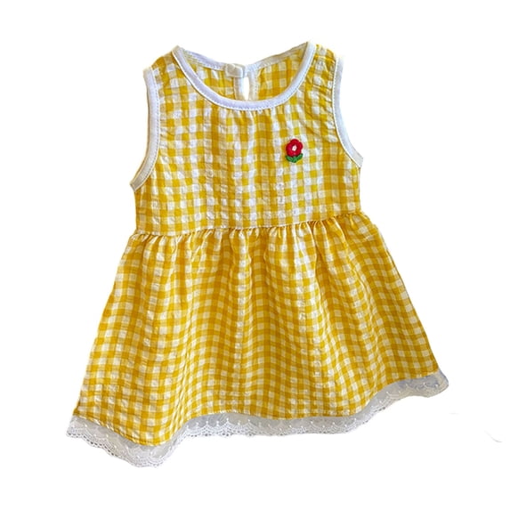 Fozruso Girls Dresses Girls Summer Dresses Casual Plaid Sleeveless Dress For Toddlers Loose Fit Comfortable Play Outfit Age 3 8 Sizes 12-18 Months