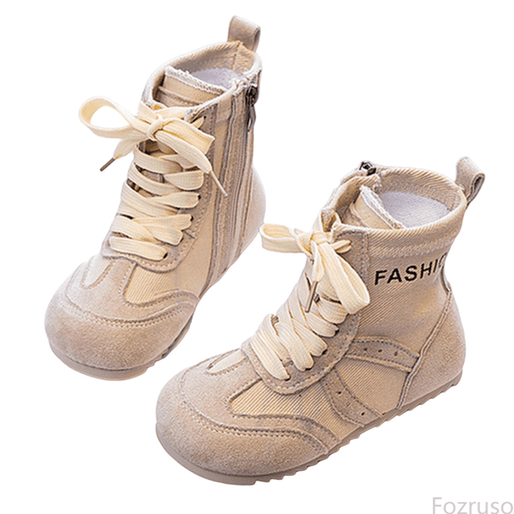 Fozruso Girls Fashion Ankle Boots Lightweight Breathable Flat Sole Casual Shoes For Autumn Everyday Wear,Warm Winter Boots Sizes 14.5 Big Kid(9.5-10 Years)