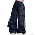 thumbnail image 1 of Fozruso Girls Fleece Casual Sweatpants Girls' Vintage Fashion With Pockets Cargo Pants Solid Color Streetwear For 4 14 Years Sizes 4-5 Years, 1 of 6