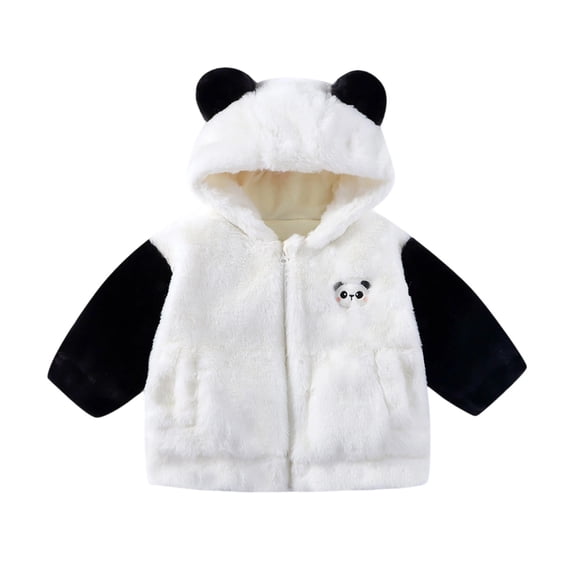 Fozruso Girls Fleece Jacket 3-4 Years,Girls Winter Coat Fleece Lined Hooded Jacket For Kids Soft Warm Outerwear Zipper Front Windproof Coats Black