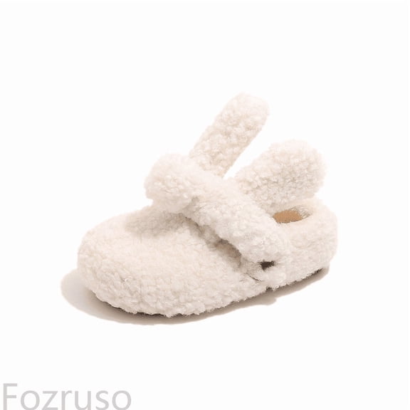 Fozruso Girls Lined Winter Clogs On Shoes With Soft Comfort Footbed For Indoor Outdoor Cozy Wear,Kids Plush On Slippers Sizes 10 Little Kid(4-4.5 Years)