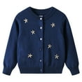 thumbnail image 1 of Fozruso Girls Zip Jacket 3-4 Years,Girls Knit Cardigan Coat Jacket Hand Embroidered Floral Design Pure Casual Outerwear For Teen Girls Lightweight Spring Autumn Winter For 10 14 Year Blue, 1 of 6