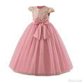 thumbnail image 1 of Fozruso Girls Floral Dress Girls Dress With Embroidery Flutter Sleeves Tutu Party Gown For Birthday Celebration And Elegant Bow Formal Attire Sizes 8-9 Years, 1 of 6