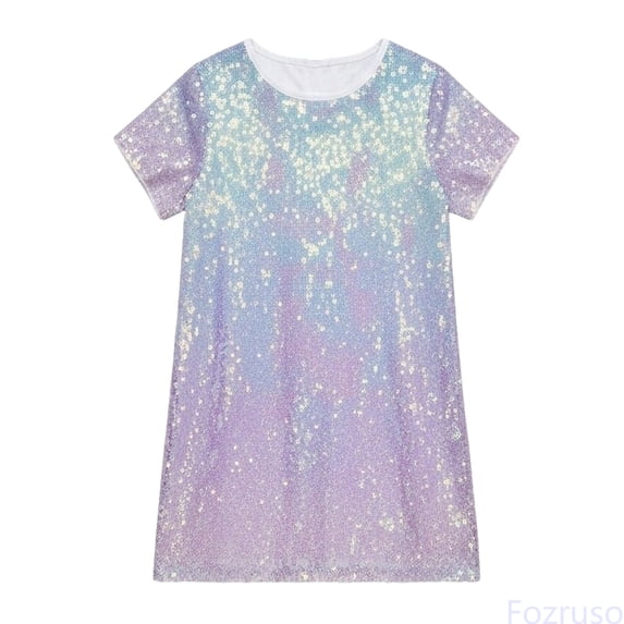 Fozruso Girls Floral Dress Sparkling Sequin Party Dress For Girls Elegant Glittering Beaded Gown For And Celebrations Sizes 1-2 Years