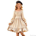 thumbnail image 1 of Fozruso Girls Floral Dress Summer Girls Square Neck Flutter Sleeve Dress With Ruffle Hem Elegant Flared A Line Long Gown For And Party Wear Sizes 3-4 Years, 1 of 5