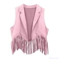 thumbnail image 1 of Fozruso Girls Fringe Sleeveless Tassels Vest Western Cowgirl for Party School Casual,Sizes 3-4 Years Pink, 1 of 5
