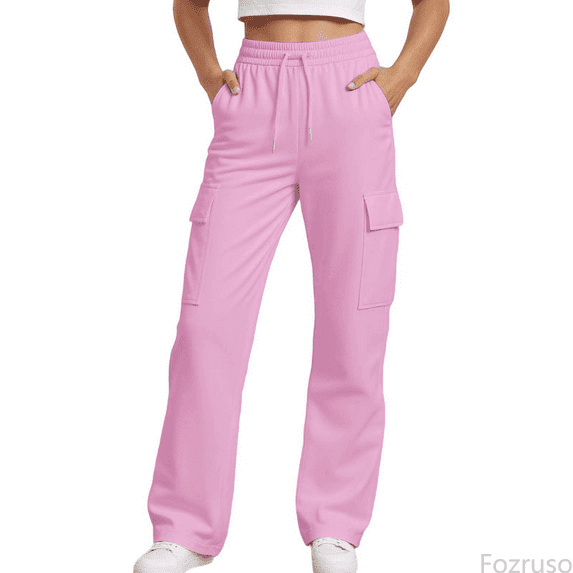 Fozruso Girls High Waisted Uniform Pants Girls Solid Color Jogger Pants For Kids Comfortable Athletic Casual Wear Soft Elastic Waist Tracksuit Bottoms For Toddler Girls Sizes 6-7 Years