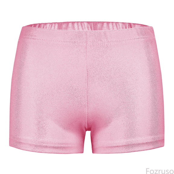 Fozruso Girls High Waisted Uniform Pants Toddler Girls Glitter Ballet Dance Shorts Bike Short Breathable Playgrounds Gymnastics Shorts Pants Sizes 3-4 Years