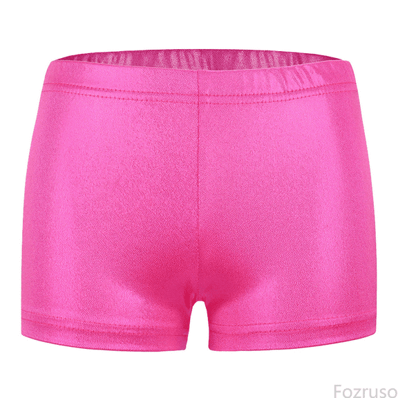 Fozruso Girls High Waisted Uniform Pants Toddler Girls Glitter Ballet Dance Shorts Bike Short Breathable Playgrounds Gymnastics Shorts Pants Sizes 4-5 Years