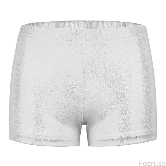 Fozruso Girls High Waisted Uniform Pants Toddler Girls Glitter Ballet Dance Shorts Bike Short Breathable Playgrounds Gymnastics Shorts Pants Sizes 7-8 Years