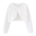 thumbnail image 1 of Fozruso Girls Knit Cardigan Sweater Top Casual Round Neck Open Front Shirt For Toddler Kids Spring Fall Lightweight Layering Outerwear Basic Tees,Sizes 3-4 Years White, 1 of 6