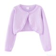 thumbnail image 1 of Fozruso Girls Knit Cardigan Sweater Top Casual Round Neck Open Front Shirt For Toddler Kids Spring Fall Lightweight Layering Outerwear Basic Tees,Sizes 9-10 Years Purple, 1 of 6