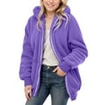 thumbnail image 1 of Fozruso Girls Lightweight Jacket 15-16 Years,Girl's Casual Color Block Sweatshirt Zipper Hoodie Loose Warm Coat Winter Casual Coat Long Sleeve Hooded Sweatshirt Jacket Purple, 1 of 5