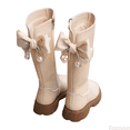 thumbnail image 1 of Fozruso Girls Long Boots Classic British Design With Bow Detail Soft Sole Riding Boots For Toddler And Big Kids Casual Winter Footwear,Girls Ankle Boots Sizes 12.5 Little Kid(6-7 Years), 1 of 6