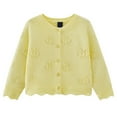 thumbnail image 1 of Fozruso Girls Outerwear Jackets 1-2 Years,Girls' Knitted Cardigan Lightweight Pure Non Sun Air Conditioning Sweater Coat Small Girls' Sweater Cardigan Suitable For 9M 6Y Olds Yellow, 1 of 1