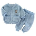 thumbnail image 1 of Fozruso Girls Pant Sets Toddler Boys Girls Long Sleeve Cartoon Warm T Shirt Tops Pants Outfits,18-24 Months(Blue), 1 of 4