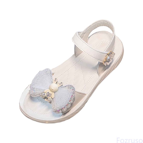 Fozruso Girls Sandals Breathable Lightweight Casual Outdoor School Shoes For Kids Age 4 12 Comfortable Summer Footwear For Daily Wear And Play(4 12Y),Sizes 1 Big Kid 9-9.5 Years(Beige)