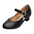 thumbnail image 1 of Fozruso Girls Sandals Heels Casual Dress Shoes For Kids Summer Comfortable Fashionable Party Performance For Little Girls Age 5 13,Sizes 2.5 Big Kid 35(Black), 1 of 4