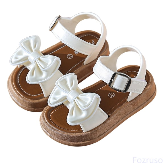 Fozruso Girls Sandals For Outdoor Summer Comfort Lightweight Breathable Casual Walking Shoes With Sole For Toddler Kids Ages 2 10,Sizes 25 Little Kid 4-4.5 Years(White)