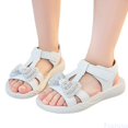 thumbnail image 1 of Fozruso Girls' Sandals Summer Children's Roman Sandals Soft Bottom Non Slip Medium Sized Children's And Girls' Sandals,Sizes 31 Little Kid 6-6.5 Years(White), 1 of 6