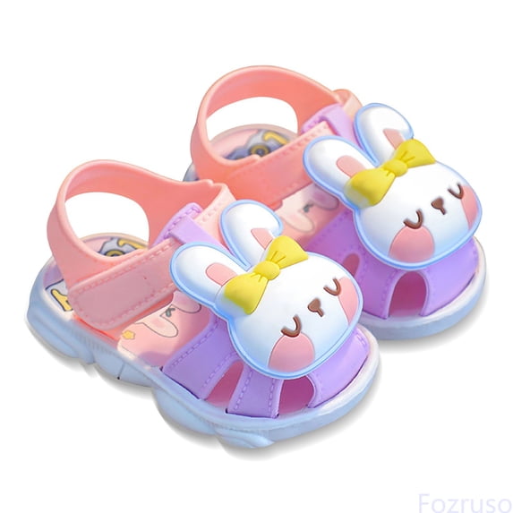 Fozruso Girls Sandals For Toddlers 1 3 Years Soft Comfortable Casual Walking Shoes Non Slip Lightweight Breathable Everyday Wear,Sizes 17 Little Kid 1.5-2 Years(Purple)