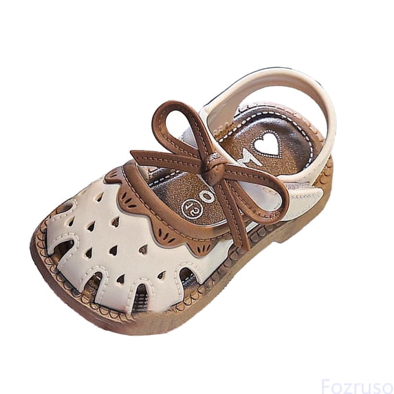 Fozruso Girls Sandals For Toddlers 1 4 Years Breathable Lightweight Casual Outdoor Summer Shoes For Everyday Wear,Sizes 6 Toddlers 12-15 Months(White)