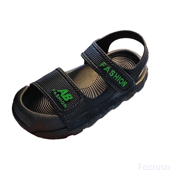 Fozruso Girls Sandals For Toddlers And Kids Breathable Lightweight Comfortable Everyday Casual Outdoor Play School Summer Footwear,Sizes 8 Little Kid 2-2.5 Years(Black)