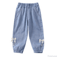 thumbnail image 1 of Fozruso Girls School Uniform Pants Toddler Girls Denim Jeans Toddler Kid Pants Jeans Soft Elastic Waist Denim Pants Sizes 6-12 Months, 1 of 6