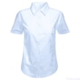 thumbnail image 1 of Fozruso Girls' School Uniform Short Sleeve Shirt, Button Closure, Soft Basic Shirt,Sizes 11 Years Blue, 1 of 3