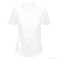 thumbnail image 1 of Fozruso Girls' School Uniform Short Sleeve Shirt, Button Closure, Soft Basic Shirt,Sizes 15 Years White, 1 of 3