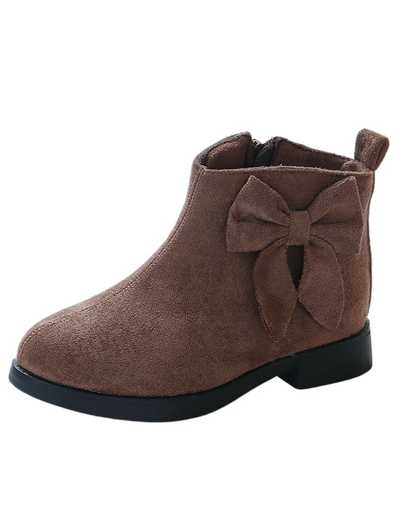 Girls Shoes Fashion Solid Color Short Boots Non Breathable Women Boots, Sizes 13 Little Kids