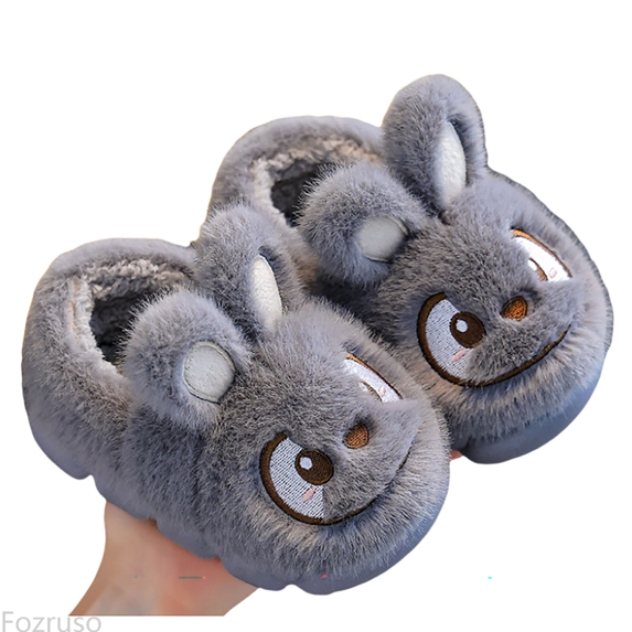 Fozruso Girls Slippers Winter Warm Fleece Lined Indoor Outdoor Soft Sole Shoes For Toddlers And Kids,Winter Slippers Sizes 11 Little Kid(5-5.5 Years)