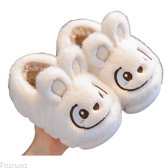 Fozruso Girls Slippers Winter Warm Fleece Lined Indoor Outdoor Soft Sole Shoes For Toddlers And Kids,Winter Slippers Sizes 12 Little Kid(6-6.5 Years)