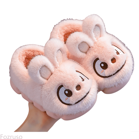 Fozruso Girls Slippers Winter Warm Fleece Lined Indoor Outdoor Soft Sole Shoes For Toddlers And Kids,Winter Slippers Sizes 2 Big Kid(10.5-11 Years)