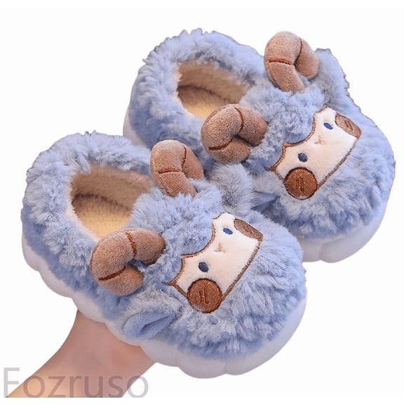 Fozruso Girls Slippers Winter Warm Shoes For Kids Cozy Indoor Outdoor Soft Lined Kids Booties With Heel Cover,Warm Winter House Slippers Sizes 13 Big Kid(8-9 Years)