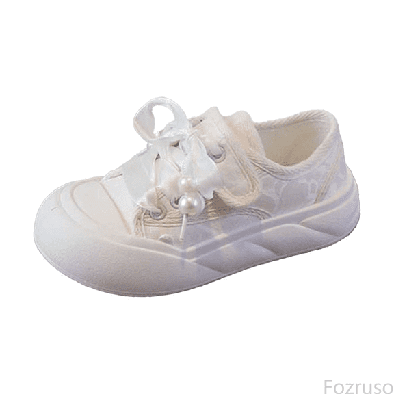 Fozruso Girls Sneakers Canvas Low Top Casual Shoes For Kids Versatile Design Soft Sole Comfortable Athletic Footwear For Play,Sizes 11.5(5-5.5 Years)