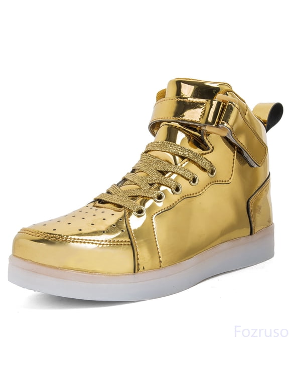 Girls Sneakers Lightweight Unisex LED Light Shoes High Top Light Flashing Trainers USB Charging Shoes For Children Sizes 3 Big Kid(11-11.5 Years)