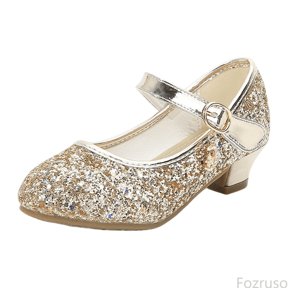 Fozruso Girls' Sneakers Style Dress Shoes Sparkly Dance Shoes For Children Ideal For School And Fall Activities,Sizes 11(4.5-5 Years)