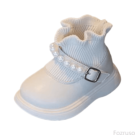 Fozruso Girls Soft Sole Boots For Toddlers And Kids With Soles And Cozy,Faux Furry Lined Boots Sizes 5 Toddler(6-12 Months)