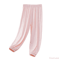 thumbnail image 1 of Fozruso Girls Stretch Pants Girls Ice Silk PantsPants Elastic High Waisted Casual Trousers For Kids Summer Flowy Stretchy Pants Sizes 4-5 Years, 1 of 6