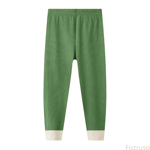 Fozruso Girls Stretch Pants Unisex Kids Boys Girls Winter Warm Solid Ribbed Sweatpants Jogger Sizes 4-5 Years