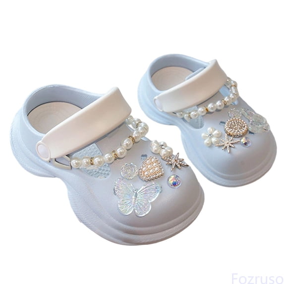 Fozruso Girls Summer Sandals Comfortable Casual Closed Toe Shoes For Kids Dress Up Outfit Ages 4 16 Lightweight Breathable Water Washable(4 16y),Sizes 1 Big Kid 15-16 Years(Blue)
