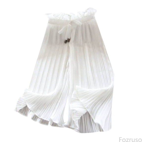 Fozruso Girls Sweatpants Girls Wide Leg Pants Lightweight Casual Elastic Waist Straight Loose Trousers For Kids Sizes 2-3 Years