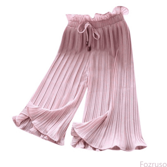 Fozruso Girls Sweatpants Girls Wide Leg Pants Lightweight Casual Elastic Waist Straight Loose Trousers For Kids Sizes 5-6 Years