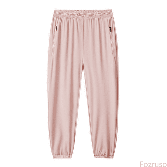 Fozruso Girls Sweatpants Lightweight Pants With Zipper Pockets Sports Trousers Comfortable Breathable Outdoor Wear Sizes 7-8 Years