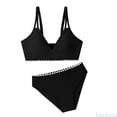 thumbnail image 1 of Fozruso Girls Swimsuits V Neck Double Strap Design Cute Girls Bikini Swim Two Piece With Chest Pad 2 Piece Bathing Suit Sizes 9-10 Years, 1 of 6