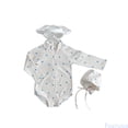 thumbnail image 1 of Fozruso Girls Swimwear Long Sleeve Bathing Suit With Print Sun For Baby Toddler 0 3 Years Casual Outdoor Play Swimsuits Sets Sizes 12-18 Months, 1 of 4