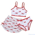 thumbnail image 1 of Fozruso Girls Swimwear With Bowknot And Mesh Skirt Or Two Piece Swimsuit For Hot And Pool Season 3 Piece Bathing Suit Sizes 9-10 Years, 1 of 4