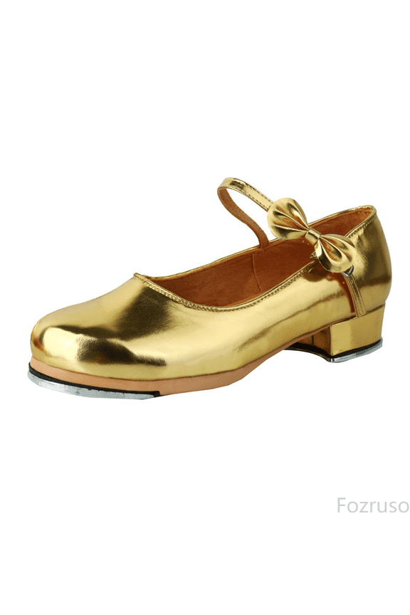 Girls Tap Shoes Toddler Dance Shoes PU Leather Easy Strap(Toddler/Little Kid/Big Kid),Sizes 12.5(6-7 Years)